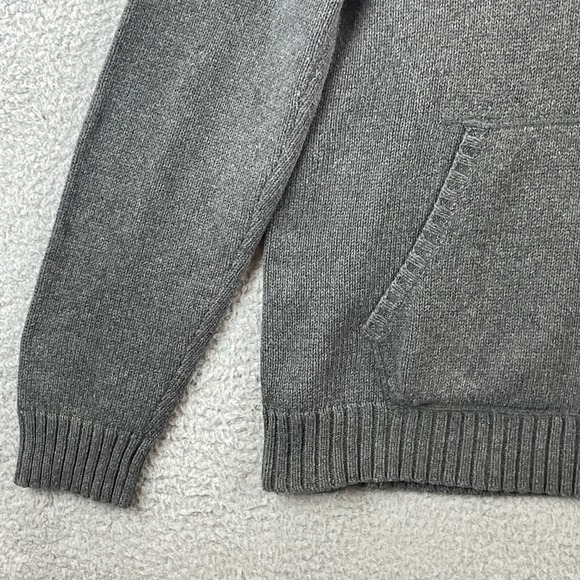Club Room Mens Sweater XL Gray Mock Neck Kangaroo Pocket Cotton Grandpacore VTG - Picture 3 of 10